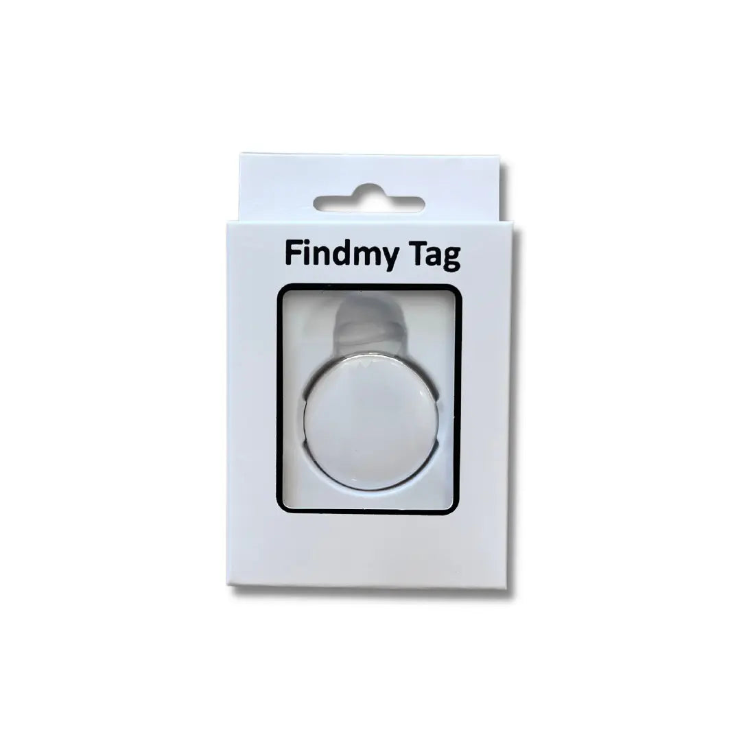 A small, white, square-shaped air tag to know where your electric bike is at all time.