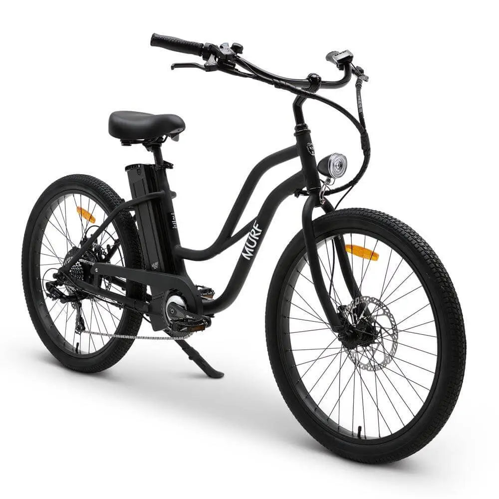 The Izzy Step Thru Pax Cruiser electric bike in Black.